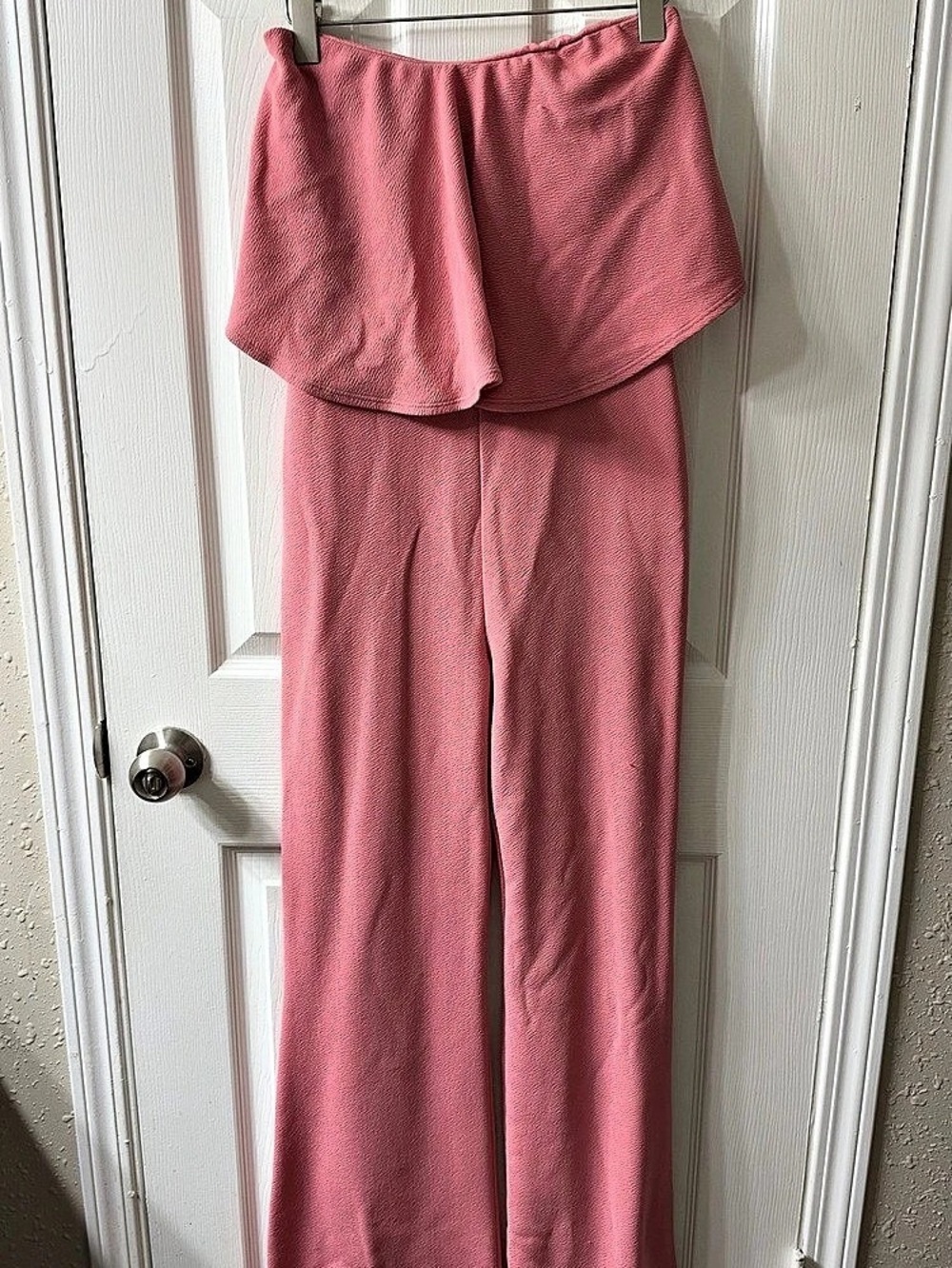 Pink Ruffle Wide Leg Jumpsuit Like New